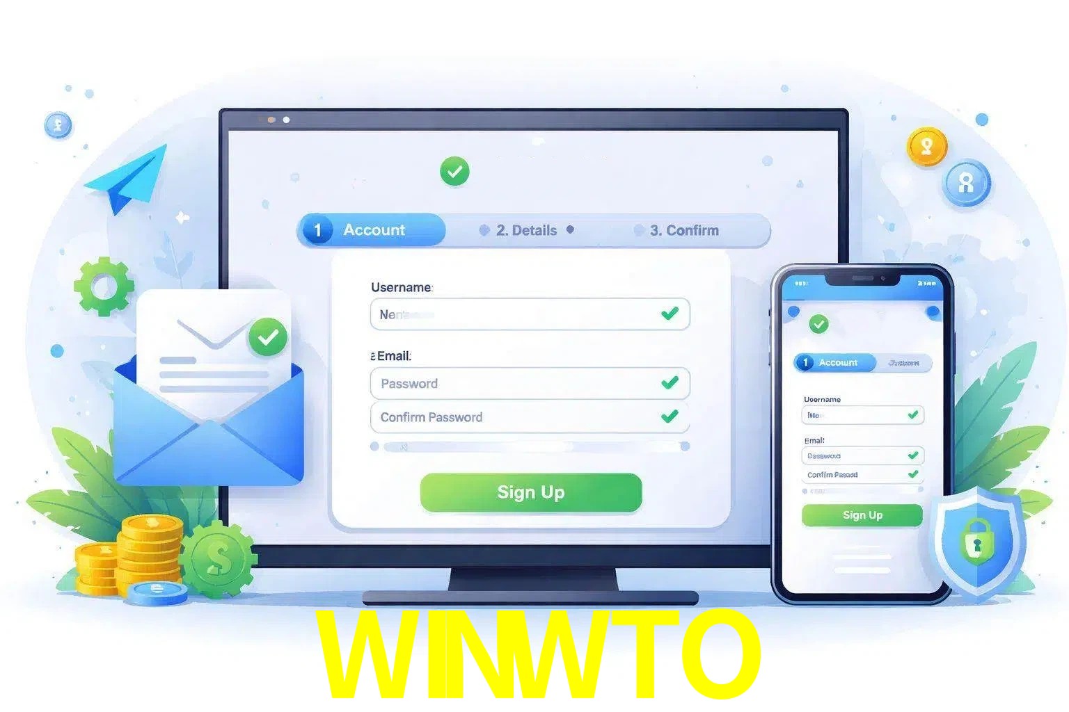 Registro de nuevo usuario y configuración de cuenta WINWTO
